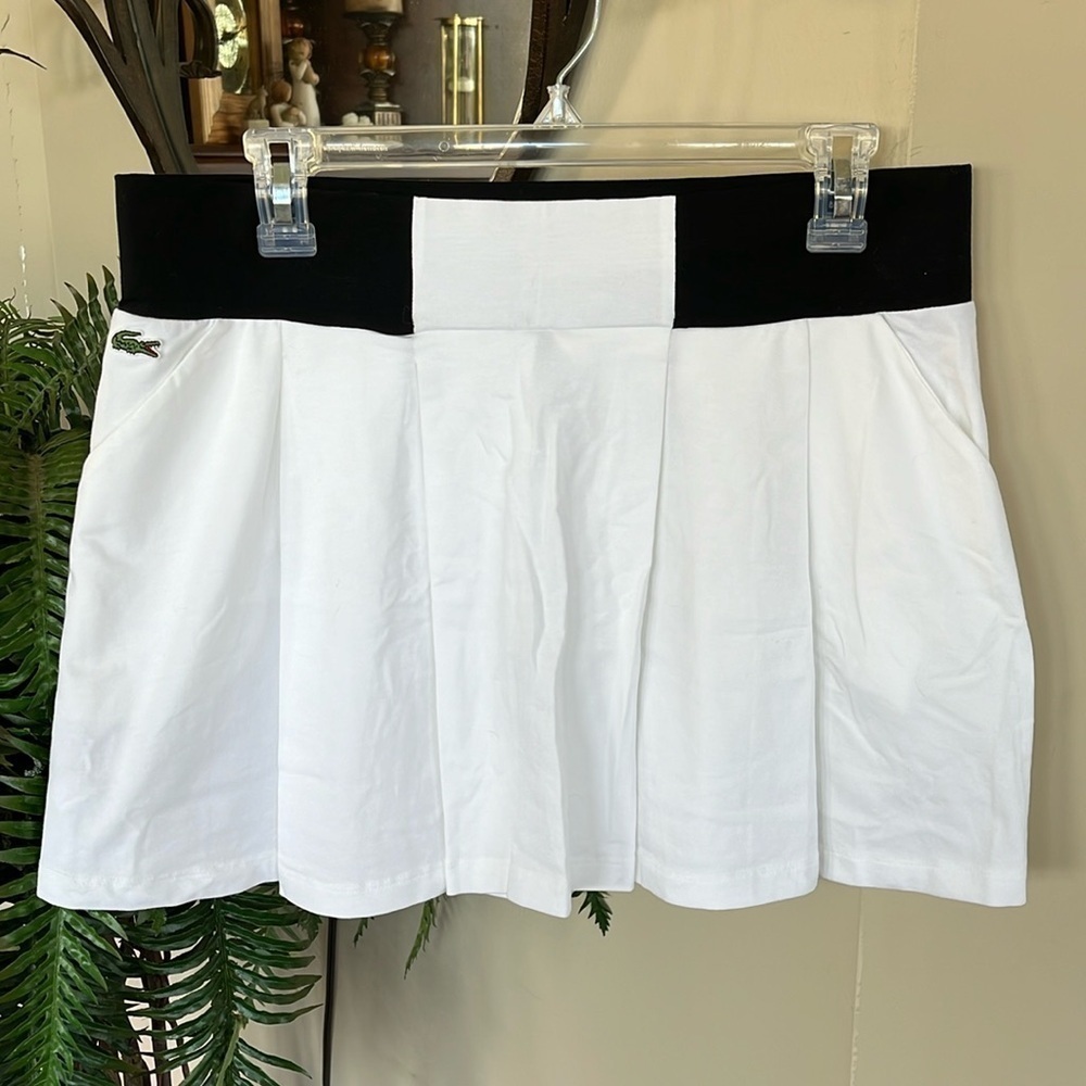 Brand New Lacoste Sport Black & White Pleated Skirt Tennis Prep Miniskirt